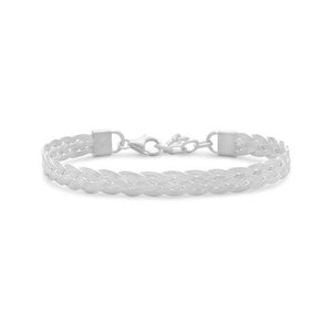 braided sterling silver bracelet, classic, simple, for any outfit