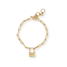 Load image into Gallery viewer, gold lock bracelet
