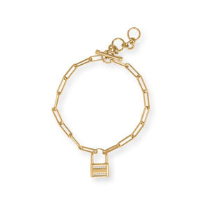 gold lock bracelet