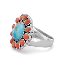 Load image into Gallery viewer, coral sunburst ring
