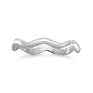 wave band 1.5mm stack rings wavy design sterling silver travel accessories
